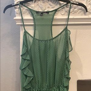 EUC Crimson Coast ruffled strappy satiny dress L